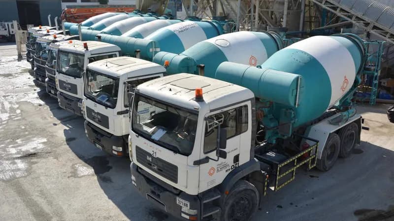 Prevail Concrete transit mixer fleet at the batching plant